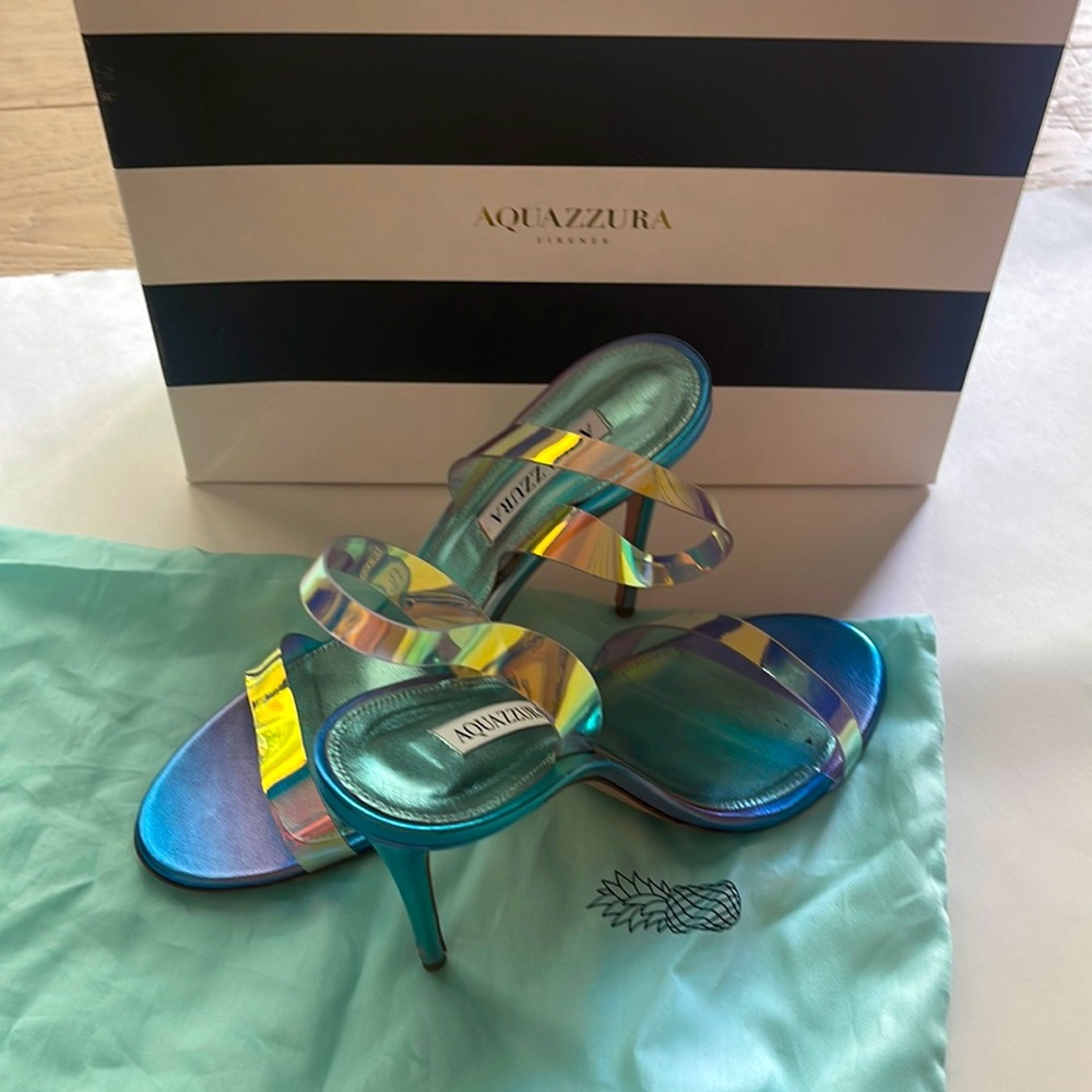 Aquazzura Iridescent Blue Heels